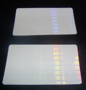 HOLOGRAMA PEGADO EN FRÍO